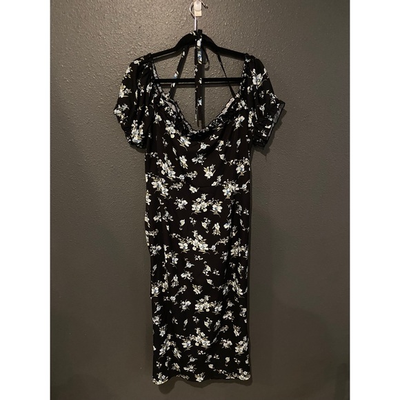 Cider Black Floral Midi Dress - Picture 7 of 7